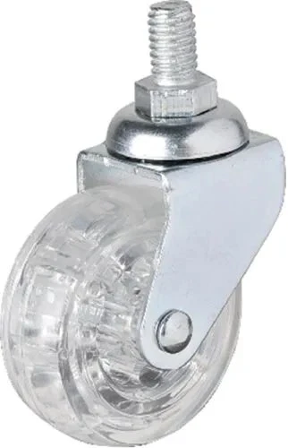 326 - 50x20 Mm Şeffaf Makaralı Vidalı Teker 4 Adet ürün görseli 1