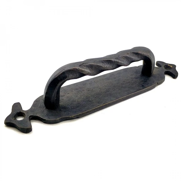 Antika Tarz Dekoratif Pirinç Burgulu Çekme Kol - 148x33 Mm, Oksit ürün görseli 1