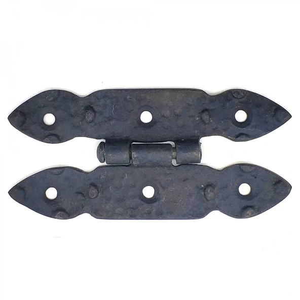 Antika Tarz Dekoratif Pirinç Düğmeli Menteşe - 117x57 Mm, Oksit ürün görseli 1