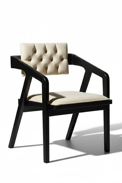 Vargo Kapitone Sırtlı Modern Ahşap Sandalye - Resim 5