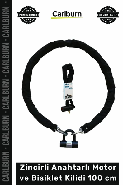 #Kilit Zırhlı Çelik Güvenlik Motosiklet Emniyetli Zincirli Anahtarlı Motor Bisiklet Kilidi 100 Cm ürün görseli 1