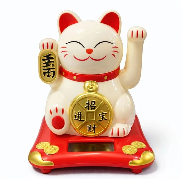 Enerjili Sallanan Şans Kedisi - Maneki Neko Alk4523 ürün görseli 1