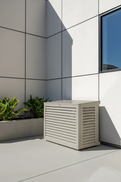 Klima Motoru/Dış Ünite Gizleme/Koruma Kafesi S 9000 BTU - 18000 BTU 98x50x70(H) Açılı Condor  Açık Gri ürün görseli 1
