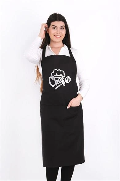 Chef Lüks Mutfak Önlüğü Siyah ürün görseli 1