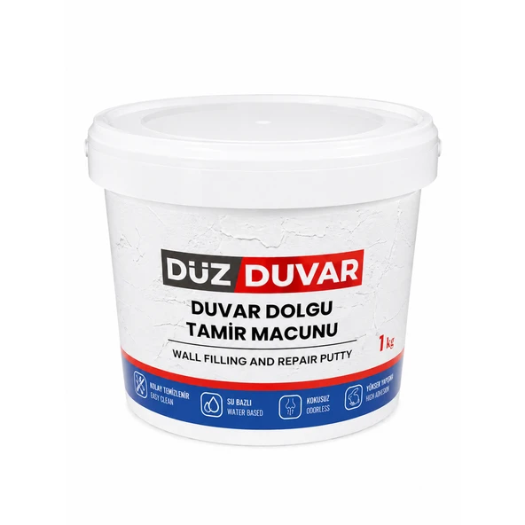Düz Duvar (1 KG) Duvar Tamir Dolgusu Macunu İç Mekan Duvar Çatlak Delik Tamir Dolgu Macunu ürün görseli 1