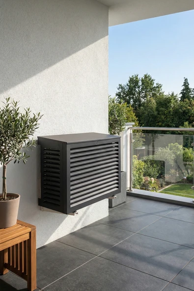 Klima Motoru/Dış Ünite Gizleme/Koruma Kafesi XL 120x62x150(H) Açılı Condor  Antrasit ürün görseli 1