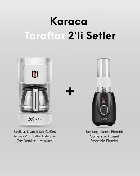 Karaca Beşiktaş Taraftar Seti - Filtre Kahve Makinesi - Smoohtie Blender ürün görseli 1