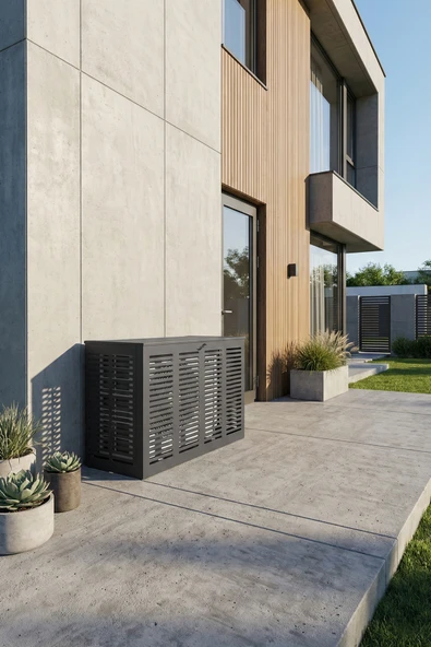 Klima Motoru/Dış Ünite Gizleme/Koruma Kafesi S 9000 BTU - 18000 BTU 98x50x70(H) Slotted  Antrasit ürün görseli 1