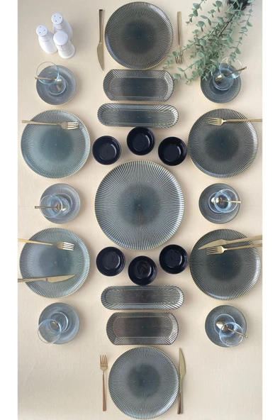 VENÜS HOME DECORATION Green Gold 6 Kişilik 23 Parça Kahvaltı Takımı ürün görseli 1