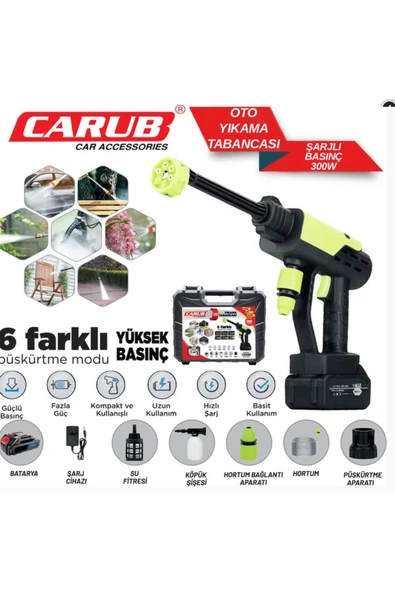 GUMUSONLINE 300 Watt Yüksek Basınçlı Çift Bataryalı Oto Yıkama Tabancası 48v Yeni Ürün ürün görseli 1