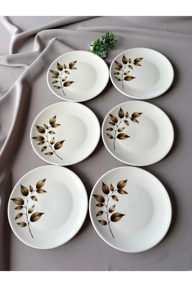 Yiğit Seramik Züccaciye Akasya 6 Adet 20 cm Pasta&Servis Tabağı ürün görseli 1