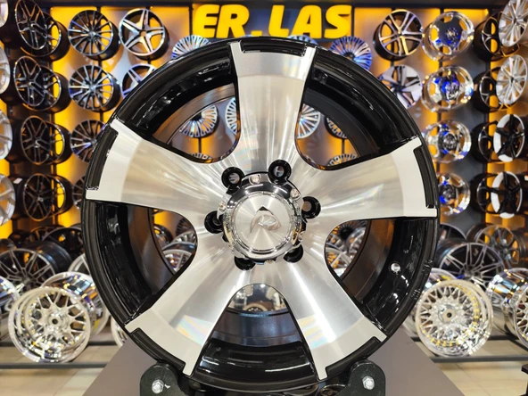 4 Adet BKY-0159 8*16 6*130 ET25 84.1 BLACK MACHINED JANT  (Takım) ürün görseli 1