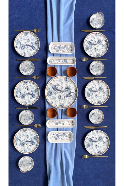 Borser Blue Kitchen 6 Kişilik 21 Parça Kahvaltı Takımı ürün görseli 1