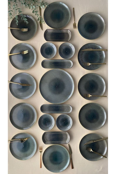 VENÜS HOME DECORATION Green Gold 12 Kişilik 21 Parça Kahvaltı Takımı ürün görseli 1
