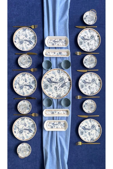 Borser Blue Kitchen 6 Kişilik 21 Parça Kahvaltı Takımı ürün görseli 1