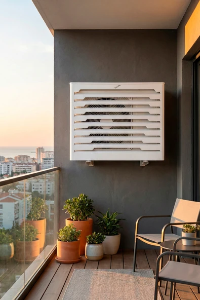 Klima Motoru/Dış Ünite Gizleme/Koruma Kafesi L 120x62x110(H) Radius  Beyaz ürün görseli 1