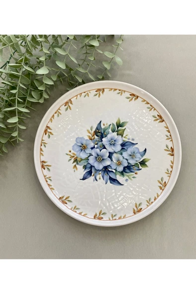 Yiğit Seramik Züccaciye Yediveren Çiçeği 24 cm Yuvarlak Servis&Sunum Tabağı ürün görseli 1