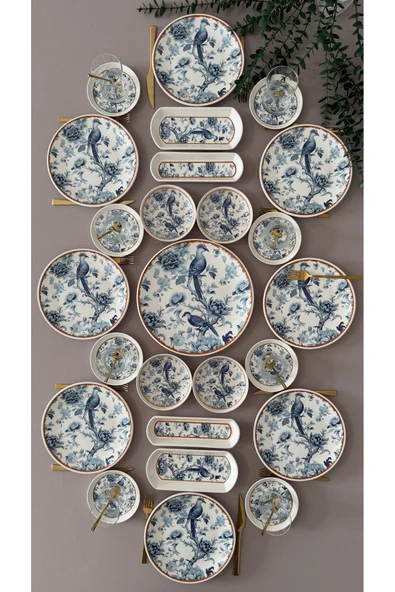 Yiğit Seramik Züccaciye Blue Kitchen Model 8 Kişilik 25 Parça Modern Kahvaltı - Brunch Takımı ürün görseli 1