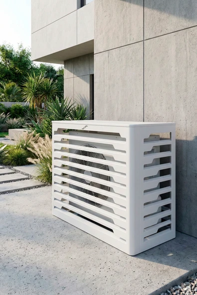 Klima Motoru/Dış Ünite Gizleme/Koruma Kafesi S 9000 BTU - 18000 BTU 98x50x70(H) Radius  Beyaz ürün görseli 1