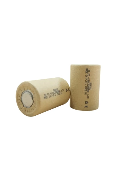 Sertec 1.2V Ni-Cd 4/5 SC 1000 Mah Kağıt Şarjlı Pil 3C (Başsız/Flat Head) ürün görseli 1