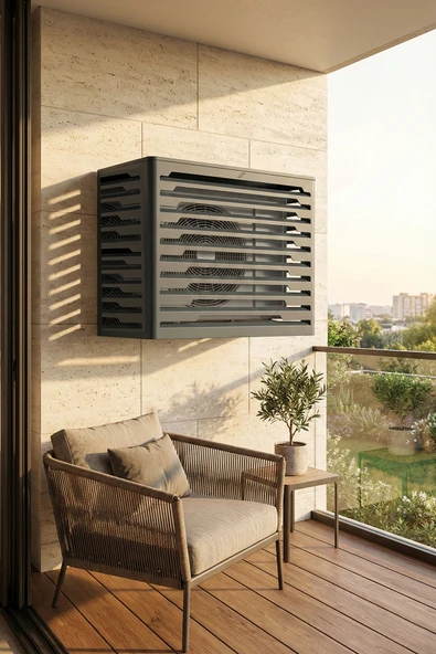 Klima Motoru/Dış Ünite Gizleme/Koruma Kafesi L 120x62x110(H) Radius  Antrasit ürün görseli 1