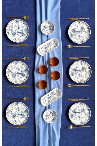 Borser Blue Kitchen 6 Kişilik 14 Parça Kahvaltı Takımı ürün görseli 1