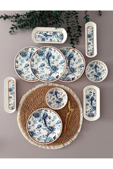 Yiğit Seramik Züccaciye Blue Kitchen Model 4 Kişilik 10 Parça Modern Kahvaltı - Brunch Takımı ürün görseli 1