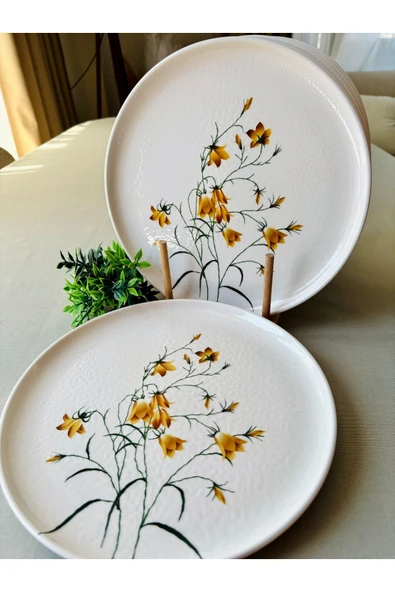 Yiğit Seramik Züccaciye Sarı Çiğdem 6 Adet 25 cm Servis Sunumluk ürün görseli 1