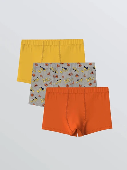 LCW Kids Gri Baskılı Erkek Çocuk Boxer 3'lü ürün görseli 1