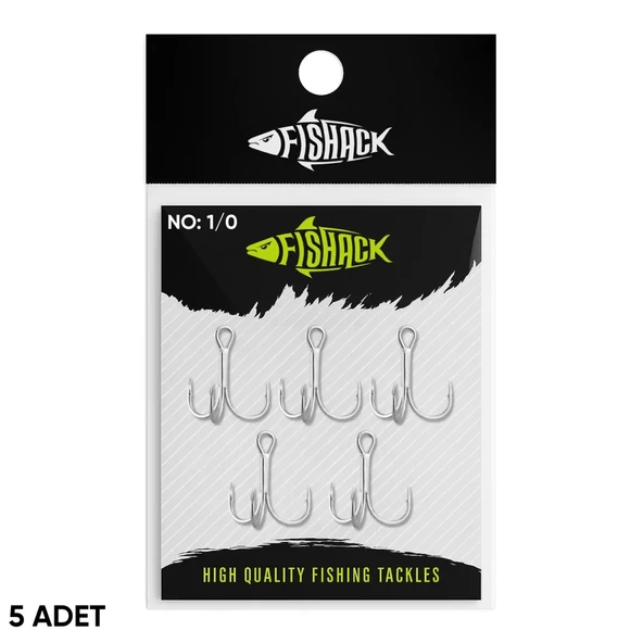 Üçlü İğne - Nikel Üçlü Kanca - Fishack 3210 - 5 Adet - No: 1/0 ürün görseli 1