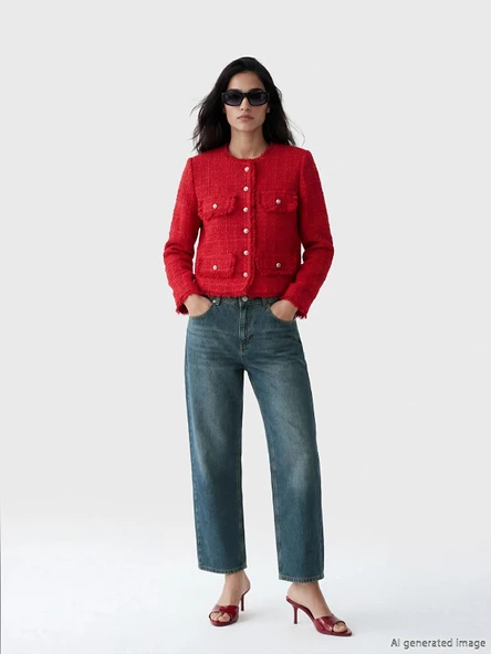 LCW Jeans İndigo Wideleg Kadın Jean Pantolon ürün görseli 1