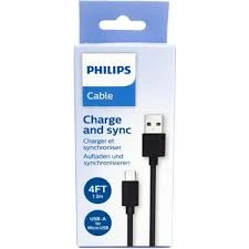 PHILIPS DLC3541U/00 USB-A TO MICRO HIZLI 1.2 M SİYAH ŞARJ VE DATA KABLOSU ürün görseli 1