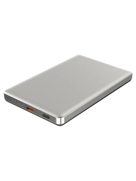 Logia Magslim 5s Magsafe Manyetik Kablosuz 5000MAH Powerbank Taşınabilir Şarj Cihazı Ultra Ince Gümüş Gri ürün görseli 1