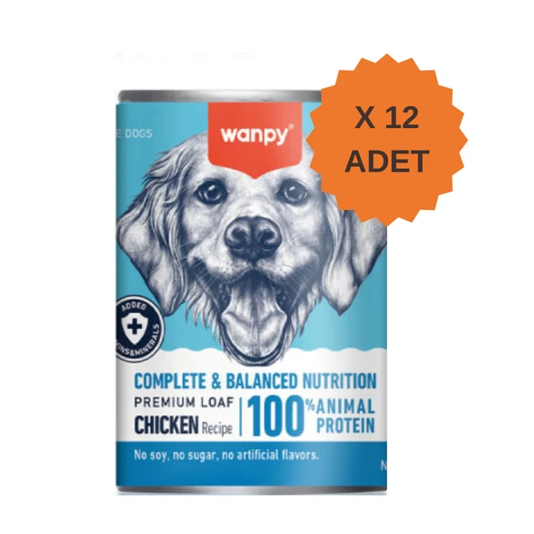 Wanpy Premium Tahılsız Tavuklu Köpek Konservesi 375Gr X 12 Adet ürün görseli 1