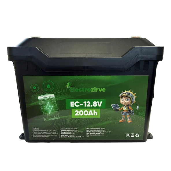Electrozirve 12.8V 200Ah Lityum (LiFePO4) Batarya ürün görseli 1