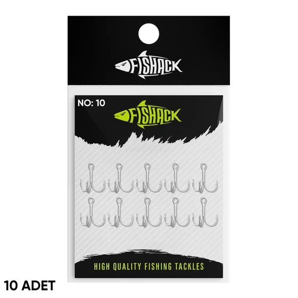 Üçlü İğne - Nikel Üçlü Kanca - Fishack 3210 - 10 Adet - No 10 ürün görseli 1