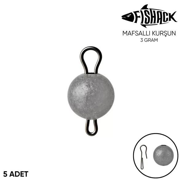 Mafsallı Kurşun - Hareketli İğne Kurşunu - Fishack - 3 Gram - 5'li Paket ürün görseli 1