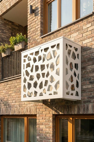 Klima Motoru/Dış Ünite Gizleme/Koruma Kafesi L 120x62x110(H) Stone  Beyaz ürün görseli 1