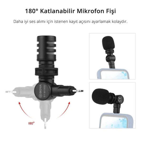 Boya BY-M100D Kompakt Lightning Telefon Mikrofonu - Resim 3