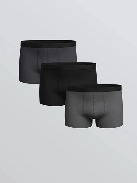 LC WAIKIKI Gri Standart Kalıp Pamuklu Esnek Erkek Boxer 3'lü ürün görseli 1