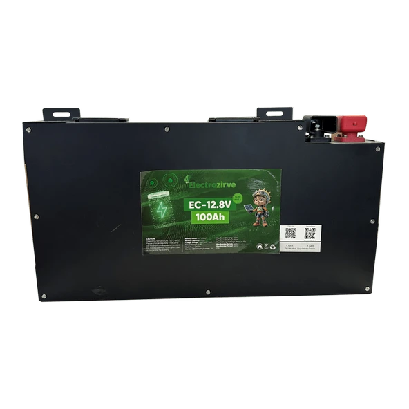 Electrozirve 12.8V 100Ah Slim Kasa Lityum (LiFePO4) Batarya ürün görseli 1