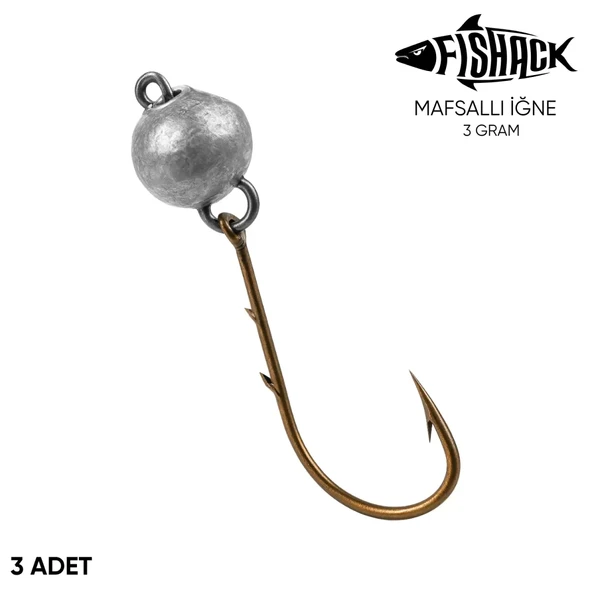 Mafsallı Jighead - Hareketli Kurşunlu İğne - Fishack - 3 Gram - 3'lü Paket ürün görseli 1