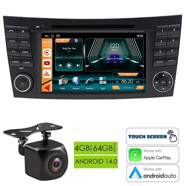 Fimex NAV-9959 Tablet Multimedya Android 7 İnç 4+64GB 4 Çekirdek Mercedes Benz E W211 2002-2009 ürün görseli 1