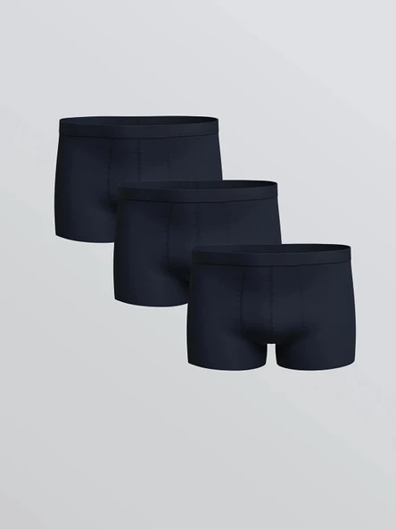LC WAIKIKI Lacivert Standart Kalıp Pamuklu Esnek Erkek Boxer 3'lü ürün görseli 1