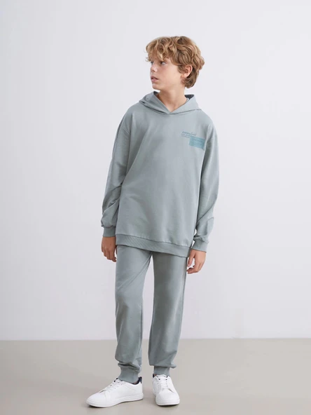 LCW Kids Yeşil Kapüşonlu Erkek Çocuk Eşofman Takım ürün görseli 1