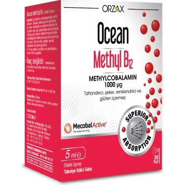 Ocean Methyl B12 Sprey 1000 mg 5 ml ürün görseli 1
