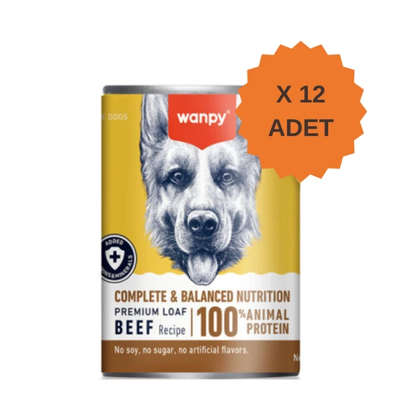 Wanpy Premium Tahılsız Biftekli Köpek Konservesi 375Gr X 12 Adet ürün görseli 1