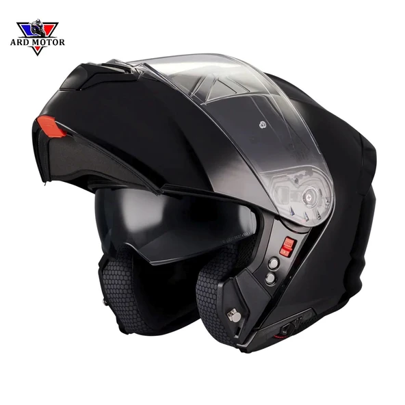 MT HELMETS GENESIS SV PURE A1 PARLAK SIYAH ÇENE AÇILIR KASK ürün görseli 1