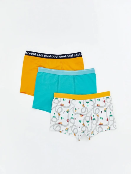 LCW Kids Gri Baskılı Erkek Çocuk Boxer 3'lü ürün görseli 1
