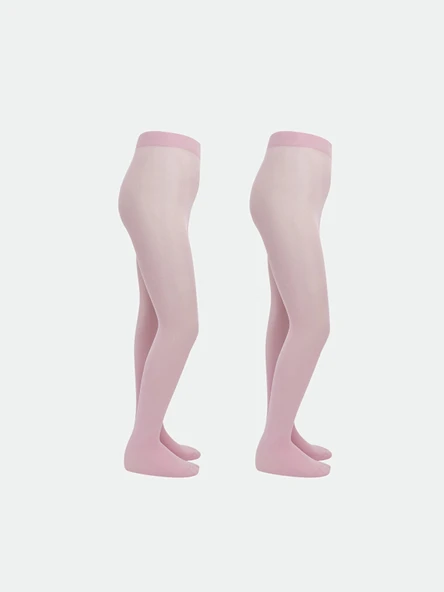 LCW Kids Pembe Kız Çocuk İnce Külotlu Çorap 2'li ürün görseli 1